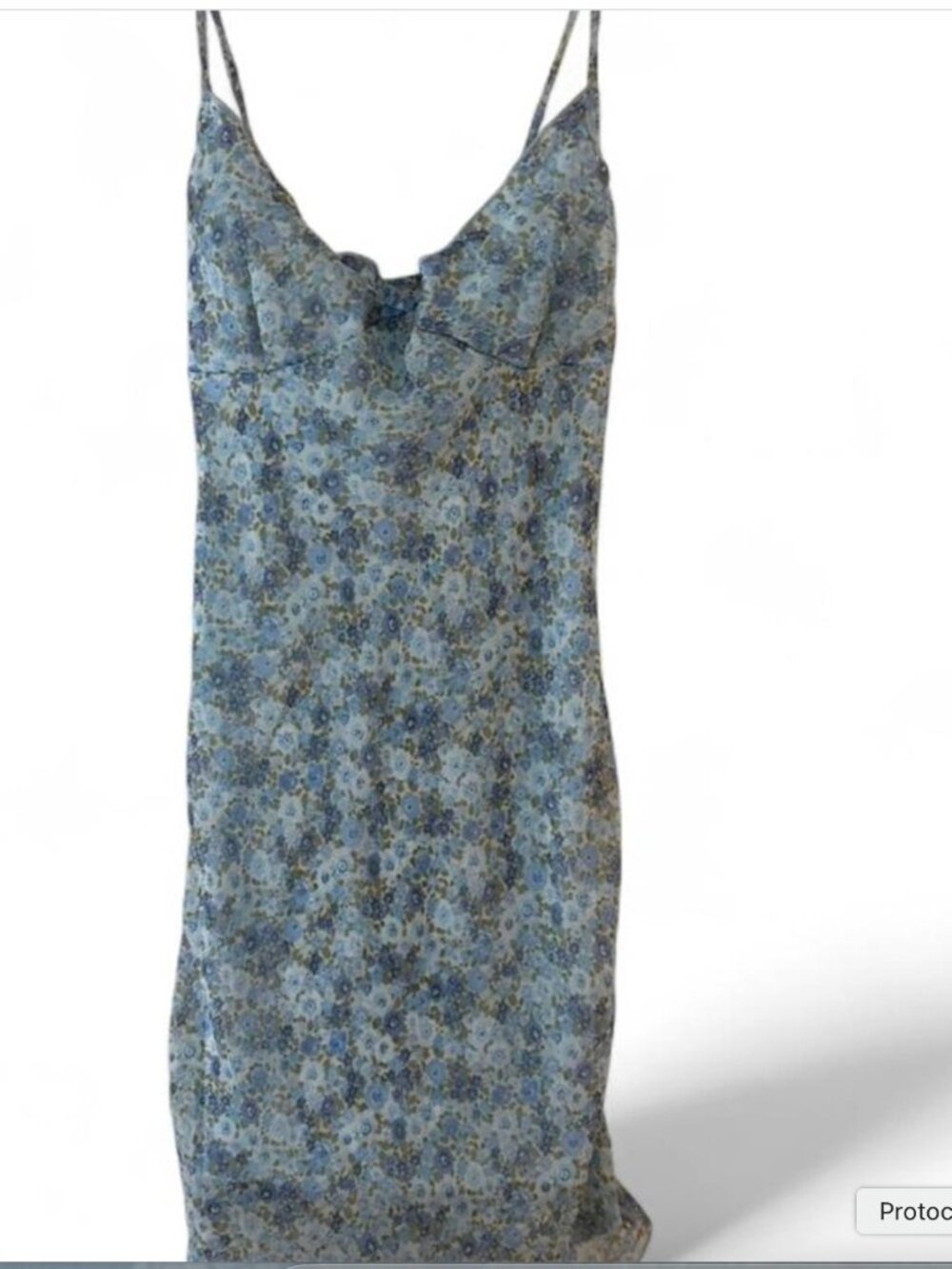 Y2K Blue floral dress with adjustable straps and bow detail Fits S/M